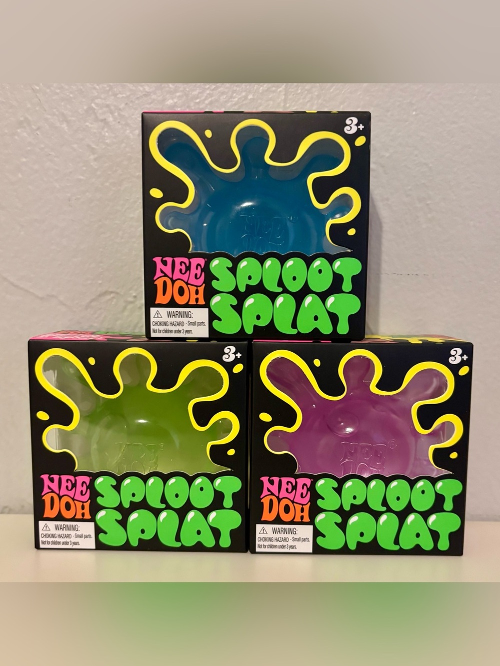 Schylling NeeDoh Sploot Splat Bundle Of 3 - Purple, Blue & Green